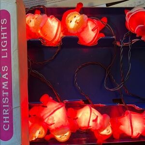 Vintage Radiant felted pipe cleaner Festive Santa Christmas Lights